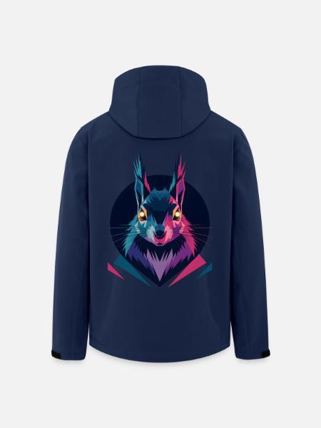 Écureuil low-poly - Veste softshell homme en polyester recyclé Stanley/Stella - marine