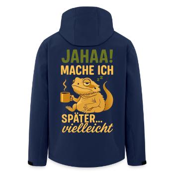 Bartagame Mache Ich Später - Recycelte Männer Softshell-Jacke von Stanley/Stella - Navy - Hinten - AI Model Male 185 light (185cm)