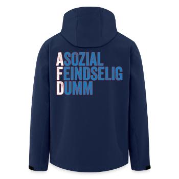 asozial feindselig dumm! - Recycelte Männer Softshell-Jacke von Stanley/Stella - Navy - Hinten - AI Model Male 185 light (185cm)