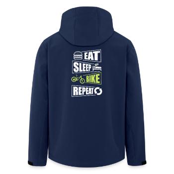 EAT SLEEP BIKE REPEAT - Recycelte Männer Softshell-Jacke von Stanley/Stella - Navy - Hinten - AI Model Male 185 light (185cm)