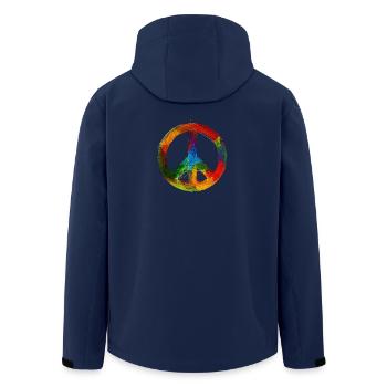 Peace - Recycelte Männer Softshell-Jacke von Stanley/Stella - Navy - Hinten - AI Model Male 185 light (185cm)