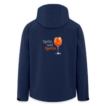 Mit Stil und Schelle in die Hitzewelle - Recycelte Männer Softshell-Jacke von Stanley/Stella - Navy - Hinten - AI Model Male 185 light (185cm)