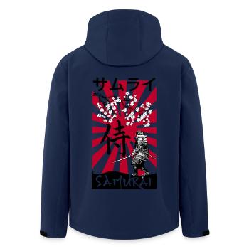 Samurai im Kirschblütenrot - Recycelte Männer Softshell-Jacke von Stanley/Stella - Navy - Hinten - AI Model Male 185 light (185cm)