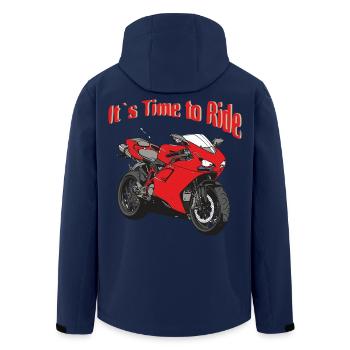 Time to Ride - Recycelte Männer Softshell-Jacke von Stanley/Stella - Navy - Hinten - AI Model Male 185 light (185cm)