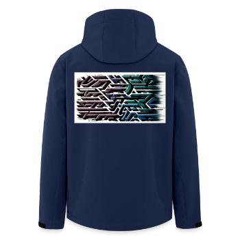 Graphik Print - Recycelte Männer Softshell-Jacke von Stanley/Stella - Navy - Hinten - AI Model Male 185 light (185cm)