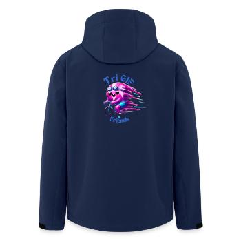 TriGlow & Freunde: Rasendes Fahrrad-Motiv - Recycelte Männer Softshell-Jacke von Stanley/Stella - Navy - Hinten - AI Model Male 185 light (185cm)