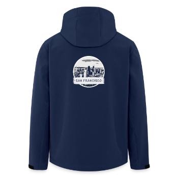 San Francisco City - Recycelte Männer Softshell-Jacke von Stanley/Stella - Navy - Hinten - AI Model Male 185 light (185cm)