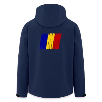 Rumänien painted Flag - Recycelte Männer Softshell-Jacke von Stanley/Stella - Navy - Hinten - AI Model Male 185 light (185cm)