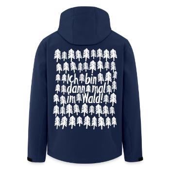 Ich bin dann mal im Wald – Bushcraft & Wandern - Recycelte Männer Softshell-Jacke von Stanley/Stella - Navy - Hinten - AI Model Male 185 light (185cm)