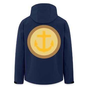 Knopf Marine Anker Schluterklappe - Recycelte Männer Softshell-Jacke von Stanley/Stella - Navy - Hinten - AI Model Male 185 light (185cm)