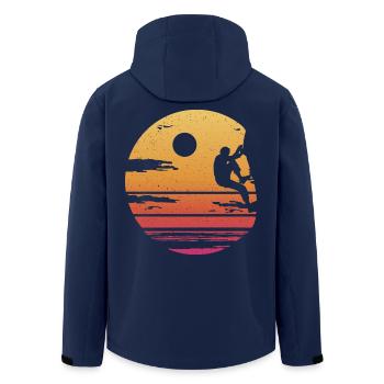 Klettern Freeclimber Bergsteiger Bouldern - Recycelte Männer Softshell-Jacke von Stanley/Stella - Navy - Hinten - AI Model Male 185 light (185cm)