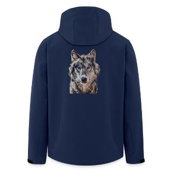 Wolfkopf von vorne - Recycelte Männer Softshell-Jacke von Stanley/Stella - Navy - Hinten - AI Model Male 185 light (185cm)