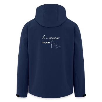 less monday more friday - Recycelte Männer Softshell-Jacke von Stanley/Stella - Navy - Hinten - AI Model Male 185 light (185cm)