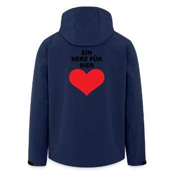 Ein Herz für Bier - Recycelte Männer Softshell-Jacke von Stanley/Stella - Navy - Hinten - AI Model Male 185 light (185cm)