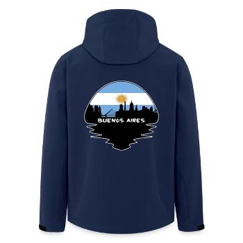 Buenos Aires Argentinien Flagge Skyline Silhouette Tra - Recycelte Männer Softshell-Jacke von Stanley/Stella - Navy - Hinten - AI Model Male 185 light (185cm)