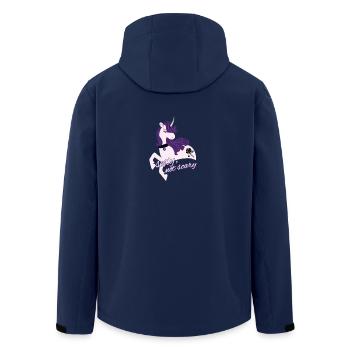 Sexy not scary - Gothic Unicorn, helle Schrift - Recycelte Männer Softshell-Jacke von Stanley/Stella - Navy - Hinten - AI Model Male 185 light (185cm)