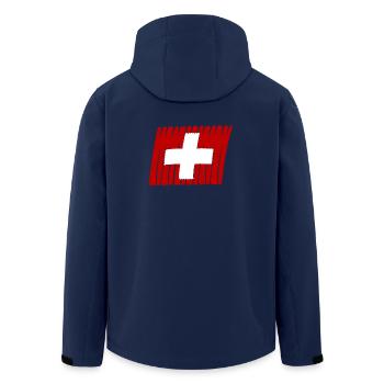 Schweiz Swiss Flag painted - Recycelte Männer Softshell-Jacke von Stanley/Stella - Navy - Hinten - AI Model Male 185 light (185cm)