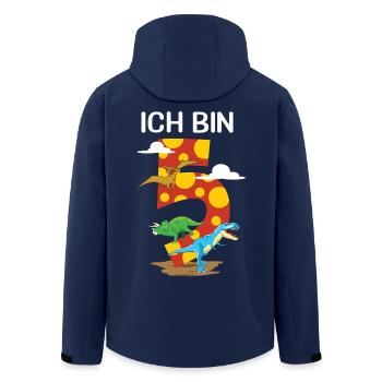 5. Kinder Geburtstags Shirt mit Dinos Dinosaurier - Recycelte Männer Softshell-Jacke von Stanley/Stella - Navy - Hinten - AI Model Male 185 light (185cm)