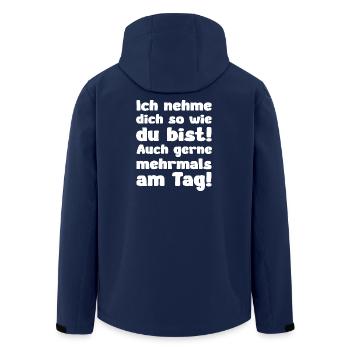 Lustiger Spruch Zweideutig Ich nehme dich - Recycelte Männer Softshell-Jacke von Stanley/Stella - Navy - Hinten - AI Model Male 185 light (185cm)