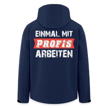 Einmal mit Profis arbeiten Spruch - Recycelte Männer Softshell-Jacke von Stanley/Stella - Navy - Hinten - AI Model Male 185 light (185cm)