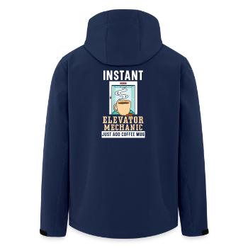 Sofortiger Aufzugsmechaniker Einfach Kaffeetasse h - Recycelte Männer Softshell-Jacke von Stanley/Stella - Navy - Hinten - AI Model Male 185 light (185cm)