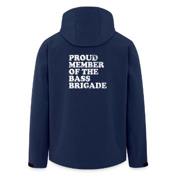 Proud Member of the Bass Brigade - weiss - Recycelte Männer Softshell-Jacke von Stanley/Stella - Navy - Hinten - AI Model Male 185 light (185cm)