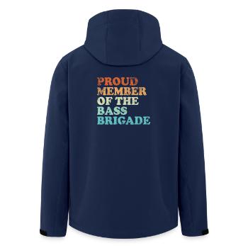 Proud Member of the Bass Brigade - retro hell - Recycelte Männer Softshell-Jacke von Stanley/Stella - Navy - Hinten - AI Model Male 185 light (185cm)
