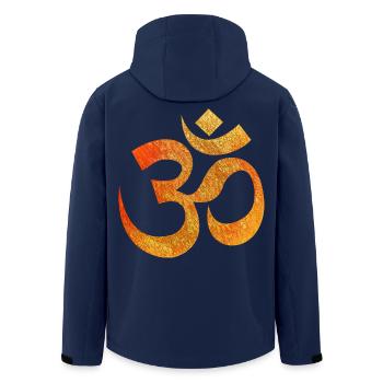 Om Symbol Textur Feuerorange - Recycelte Männer Softshell-Jacke von Stanley/Stella - Navy - Hinten - AI Model Male 185 light (185cm)