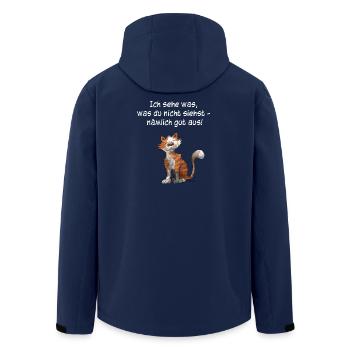 Gutes Aussehen (Katze) - Recycelte Männer Softshell-Jacke von Stanley/Stella - Navy - Hinten - AI Model Male 185 light (185cm)