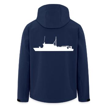 Minenjagdboot Frankenthal-Klasse 332 - Recycelte Männer Softshell-Jacke von Stanley/Stella - Navy - Hinten - AI Model Male 185 light (185cm)