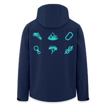 Klettern Symbole Bouldern Bergsteiger Kletterer - Recycelte Männer Softshell-Jacke von Stanley/Stella - Navy - Hinten - AI Model Male 185 light (185cm)