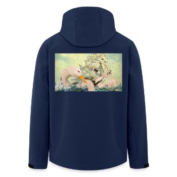 Entenwrack - Recycelte Männer Softshell-Jacke von Stanley/Stella - Navy - Hinten - AI Model Male 185 light (185cm)