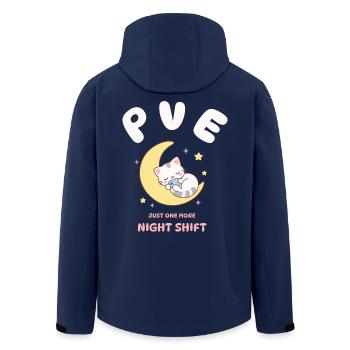 Cozy Gamer PvE Katze Mond Nachtschicht Design - Recycelte Männer Softshell-Jacke von Stanley/Stella - Navy - Hinten - AI Model Male 185 light (185cm)