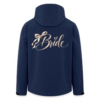 Bride : Roségold mit Schleife - Recycelte Männer Softshell-Jacke von Stanley/Stella - Navy - Hinten - AI Model Male 185 light (185cm)