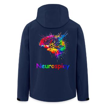 Neurospicy, farbenfrohe, ADHS-Autismus-Gehirn - Recycelte Männer Softshell-Jacke von Stanley/Stella - Navy - Hinten - AI Model Male 185 light (185cm)