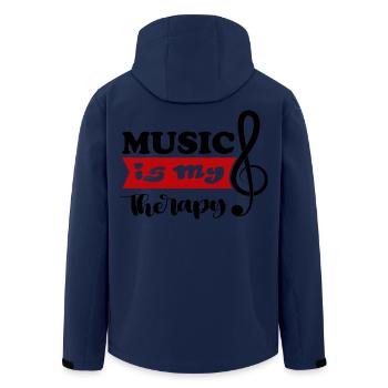 Music is my Therapy Dance Noten DJ Sprüche  - Recycelte Männer Softshell-Jacke von Stanley/Stella - Navy - Hinten - AI Model Male 185 light (185cm)