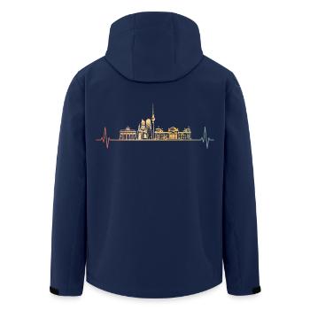 Berlin Skyline Herzschlag - Recycelte Männer Softshell-Jacke von Stanley/Stella - Navy - Hinten - AI Model Male 185 light (185cm)