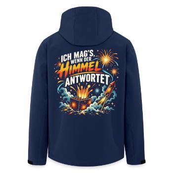 Ich mag’s, wenn der Himmel antwortet - Recycelte Männer Softshell-Jacke von Stanley/Stella - Navy - Hinten - AI Model Male 185 light (185cm)