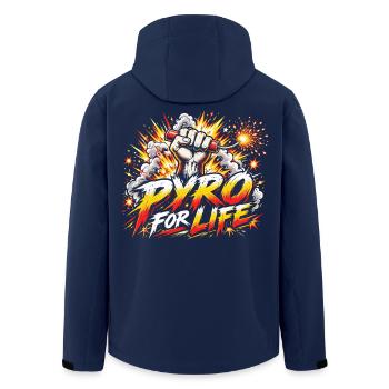 Pyro for Life - Recycelte Männer Softshell-Jacke von Stanley/Stella - Navy - Hinten - AI Model Male 185 light (185cm)