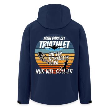 Mein Papa ist Triathlet - nur viel cooler - Recycelte Männer Softshell-Jacke von Stanley/Stella - Navy - Hinten - AI Model Male 185 light (185cm)