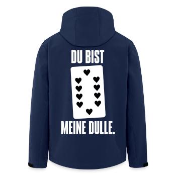 Du bist meine Dulle – Doppelkopf Liebe Partner - Recycelte Männer Softshell-Jacke von Stanley/Stella - Navy - Hinten - AI Model Male 185 light (185cm)
