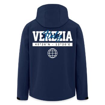 Venedig Italien Koordinaten Reise Souvenir - Recycelte Männer Softshell-Jacke von Stanley/Stella - Navy - Hinten - AI Model Male 185 light (185cm)