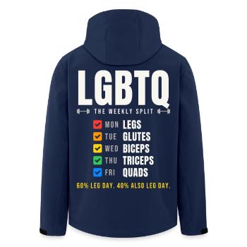 LGBTQ The Weekly Split Trainingsplan - Recycelte Männer Softshell-Jacke von Stanley/Stella - Navy - Hinten - AI Model Male 185 light (185cm)