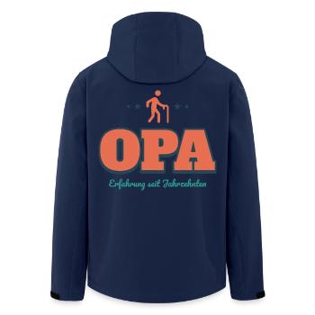 Opa – Erfahrung seit Jahrzehnten - Recycelte Männer Softshell-Jacke von Stanley/Stella - Navy - Hinten - AI Model Male 185 light (185cm)
