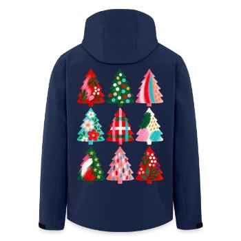 Weihnachten Boho Gemalte Weihnachtsbäume - Recycelte Männer Softshell-Jacke von Stanley/Stella - Navy - Hinten - AI Model Male 185 light (185cm)