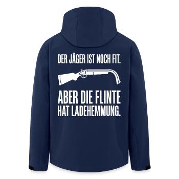 Jäger noch fit aber die Flinte hat Ladehemmung - Recycelte Männer Softshell-Jacke von Stanley/Stella - Navy - Hinten - AI Model Male 185 light (185cm)