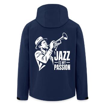 Jazz ist meine Leidenschaft Trompeter Musiker - Recycelte Männer Softshell-Jacke von Stanley/Stella - Navy - Hinten - AI Model Male 185 light (185cm)