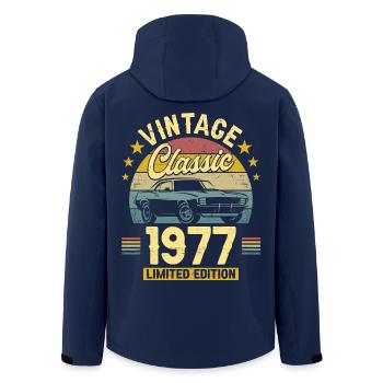 1977 50-Jahres-Jubiläums-Oldtimer - Recycelte Männer Softshell-Jacke von Stanley/Stella - Navy - Hinten - AI Model Male 185 light (185cm)