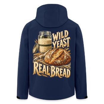 Sauerteig Bäcker Brot Backen Wild Yeast Real Bread - Recycelte Männer Softshell-Jacke von Stanley/Stella - Navy - Hinten - AI Model Male 185 light (185cm)