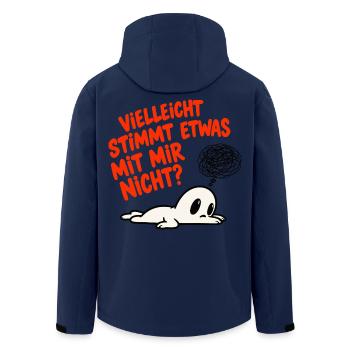 Vielleicht stimmt etwas mit mir nicht? - Recycelte Männer Softshell-Jacke von Stanley/Stella - Navy - Hinten - AI Model Male 185 light (185cm)
